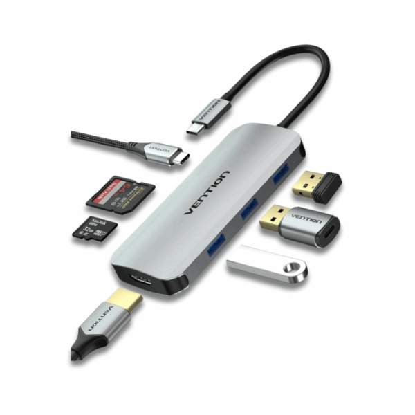 Vention 7-in-1 USB-C Docking Station - TOJHB - Image 3