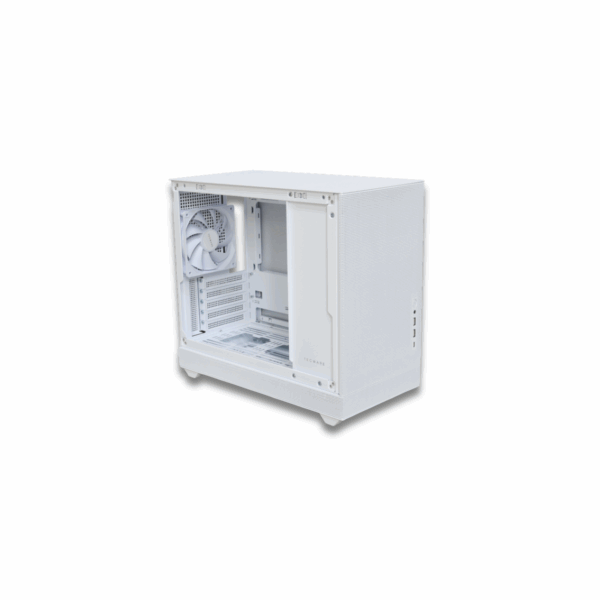 Tecware Fusion 2 Hybrid SFF Case White w/ 1x 120mm Non-ARGB Fans - Image 3