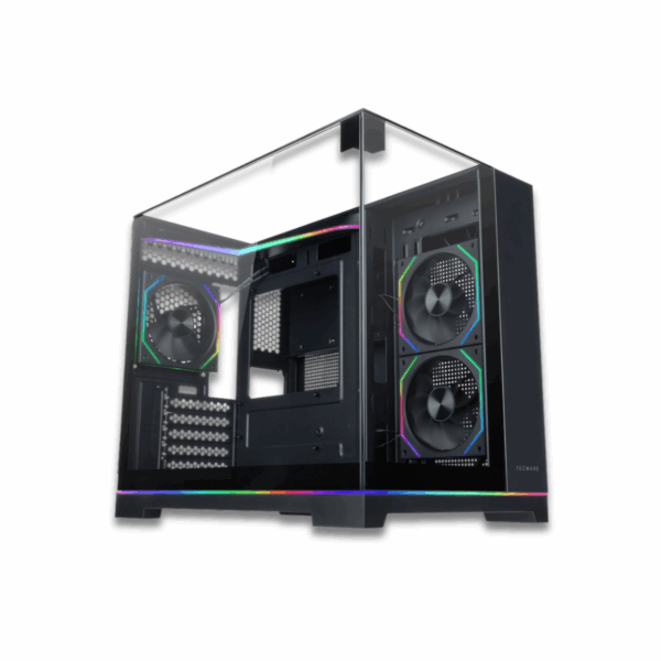 Tecware VX Prism Black Dual Chamber Case w/ 3x 120mm ARGB Fans - Image 2
