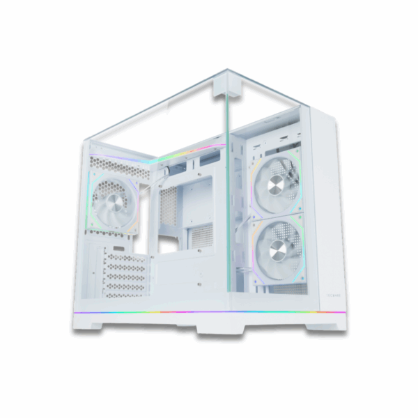 Tecware VX Prism White Dual Chamber Case w/ 3x 120mm ARGB Fans - Image 2