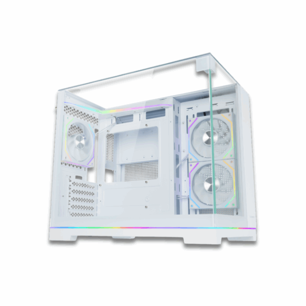 Tecware VX Prism White Dual Chamber Case w/ 3x 120mm ARGB Fans - Image 3