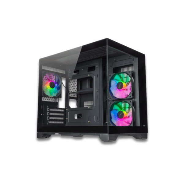 Tecware VXN Evo Black MATX Dual Chamber Case w/ 3X 120mm ARGB Fans - Image 3