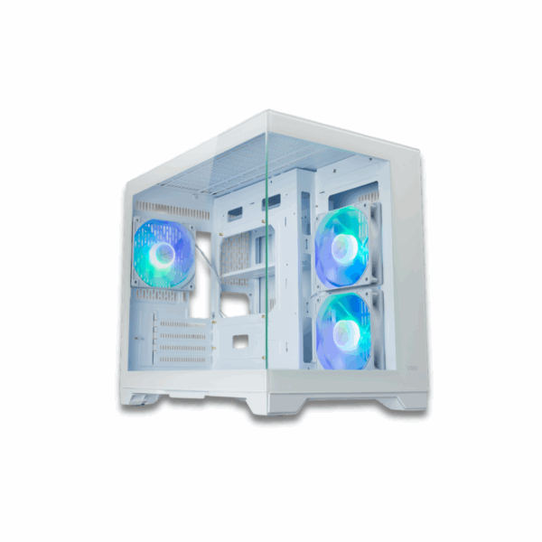 Tecware VXN Evo White MATX Dual Chamber Case with 3 ARGB Fans - Image 2