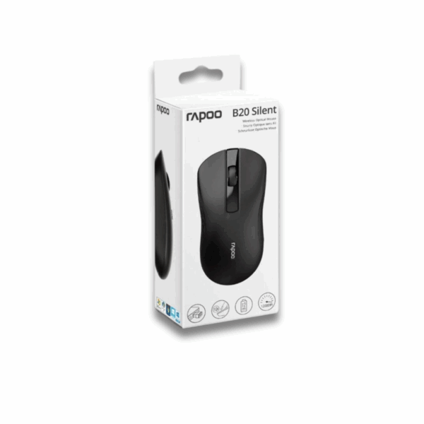 Rapoo B20 Silent Wireless Optical Mouse Black - Image 4