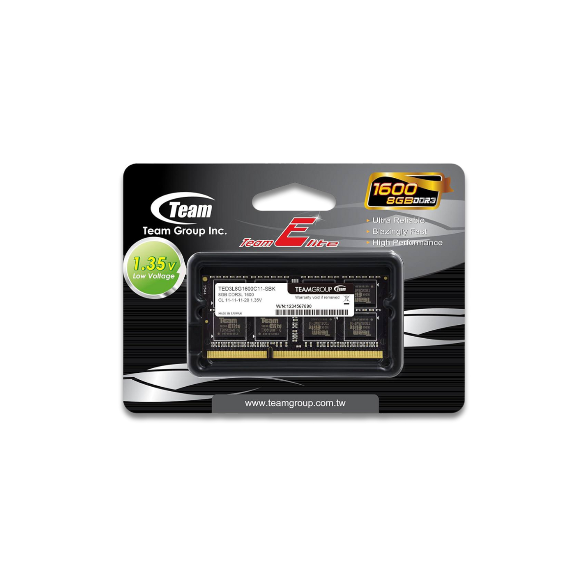 TeamGroup Team Elite 8GB 1x8GB 1600Mhz DDR3 SODIMM (TED38G1600C11-S01) - Image 4